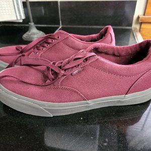 Men's burgundy red Vans size 10.5